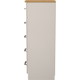 Crowndale Kent 5 Drawer Kashmir Ash and Modern Oak Tall Bedside Cabinet Ready Assembled - Kashmir Ash & Modern Oak - Wilko - thumbnail 4