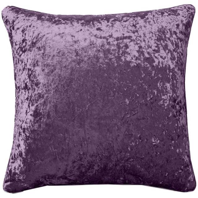 Intimates Plain Crushed Velvet Mauve Filled Cushion 43 x 43cm 2 Pack - Purple - Wilko - image 1