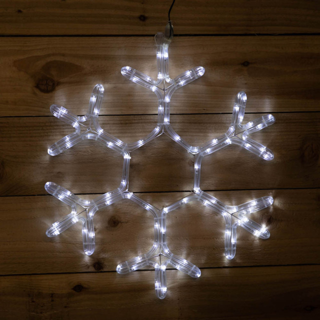 Samuel Alexander White LED Hanging Christmas Snowflake Rope Light 53cm - Size: 53 x 53 x 5cm - Wilko - image 1