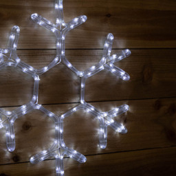 Samuel Alexander White LED Hanging Christmas Snowflake Rope Light 53cm - Size: 53 x 53 x 5cm - Wilko - thumbnail 4