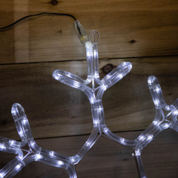Samuel Alexander White LED Hanging Christmas Snowflake Rope Light 53cm - Size: 53 x 53 x 5cm - Wilko - thumbnail 5