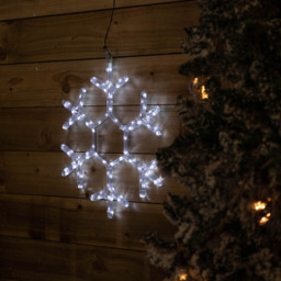 Samuel Alexander White LED Hanging Christmas Snowflake Rope Light 53cm - Size: 53 x 53 x 5cm - Wilko - thumbnail 7