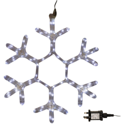 Samuel Alexander White LED Hanging Christmas Snowflake Rope Light 53cm - Size: 53 x 53 x 5cm - Wilko - thumbnail 3