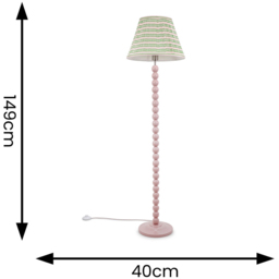 ValueLights Bobbins  Pink Aztec Shade Rose Pink LED Floor Lamp - Size: 149 x 40 x 40cm - Wilko - thumbnail 7