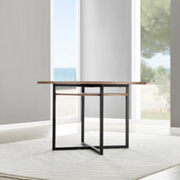 Furniturebox Ashley 4 Seater Round Dining Table Wooden and Black - Brown - Wilko - thumbnail 7