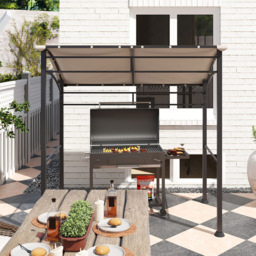 Outsunny 2.2 x 1.5m Khaki BBQ Tent Sun Shade with Canopy Gazebo - Cream - Wilko - thumbnail 4