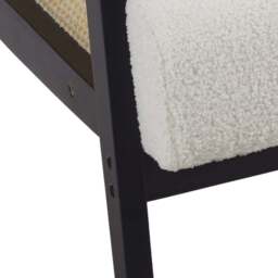 Living and Home White Teddy Near Fur Cushion Mid Century Rattan Armchair - Size: Single - Wilko - thumbnail 5
