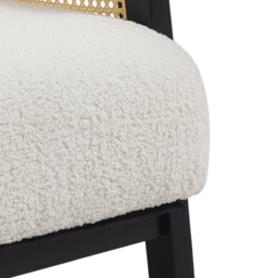Living and Home White Teddy Near Fur Cushion Mid Century Rattan Armchair - Size: Single - Wilko - thumbnail 7