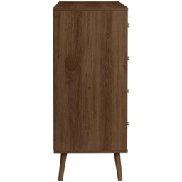 Herringford 4 Drawer Walnut Chevron Chest of Drawers - Brown - Birlea - Wilko - thumbnail 5