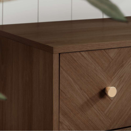 Herringford 4 Drawer Walnut Chevron Chest of Drawers - Brown - Birlea - Wilko - thumbnail 6