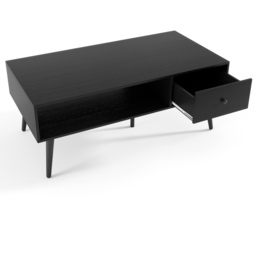 Costway Single Drawer Single Shelf Black Rectangular Coffee Table - Size: 109 x 55 x 42cm - Wilko - thumbnail 4