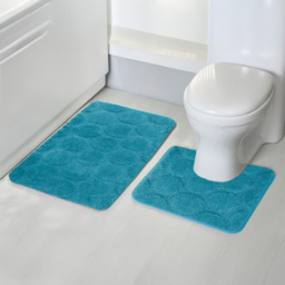 Velosso Cobla Jade Bath Mat Set - Size: 50 x 80 x 1cm - Green - Wilko - thumbnail 3