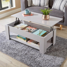 Home Source Orlando Single Shelf Grey Lift Up Storage Coffee Table - Size: 51 x 50 x 100cm - Wilko - thumbnail 7