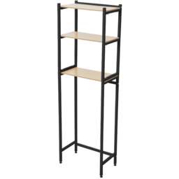 Living and Home 3 Shelf Black Over Toilet Storage Shelf - Size: 158 x 50 x 28cm - Wilko - thumbnail 3