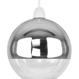 ValueLights Daelim Chrome Dome Ball Glass Pendant Lamp Shade - Size: 16 x 18 x 18cm - Silver - Wilko