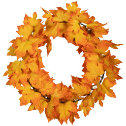 Samuel Alexander Faux Bright Autumn Wreath 50cm - Size: 50 x 50 x 4cm - Orange - Wilko - thumbnail 1