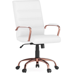 FWStyle White and Rose Gold Designer Office Chair - Size: 94 x 48 x 61cm - Wilko - thumbnail 3