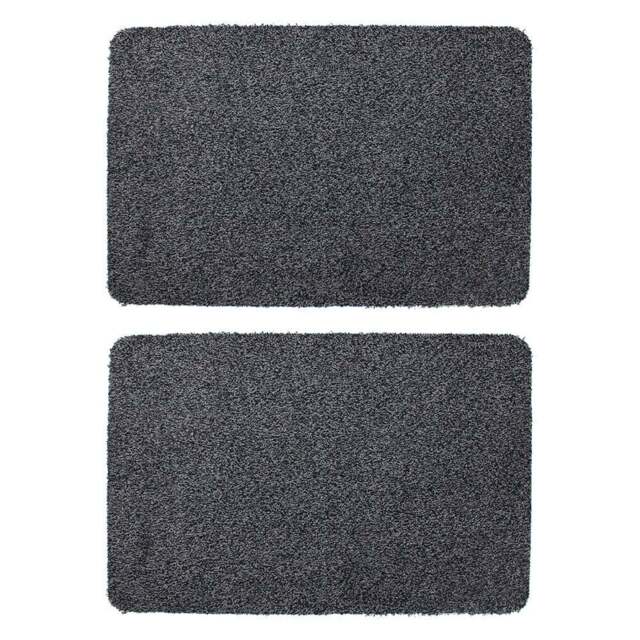 JVL Tanami Charcoal Barrier Doormat 50 x 75cm 2 Pack - Grey - JVL Homewares - Wilko - image 1
