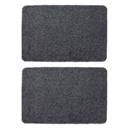 JVL Tanami Charcoal Barrier Doormat 50 x 75cm 2 Pack - Grey - JVL Homewares - Wilko