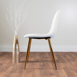 Furniturebox Arona Solara 4 Seater Round Dining Set Gold and White - Wilko - thumbnail 5