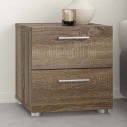 Florence 2 Drawer Truffle Oak Bedside Table - Wood - Furniture to Go - Wilko - thumbnail 1