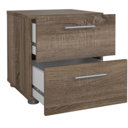 Florence 2 Drawer Truffle Oak Bedside Table - Wood - Furniture to Go - Wilko - thumbnail 5
