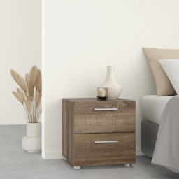Florence 2 Drawer Truffle Oak Bedside Table - Wood - Furniture to Go - Wilko - thumbnail 7