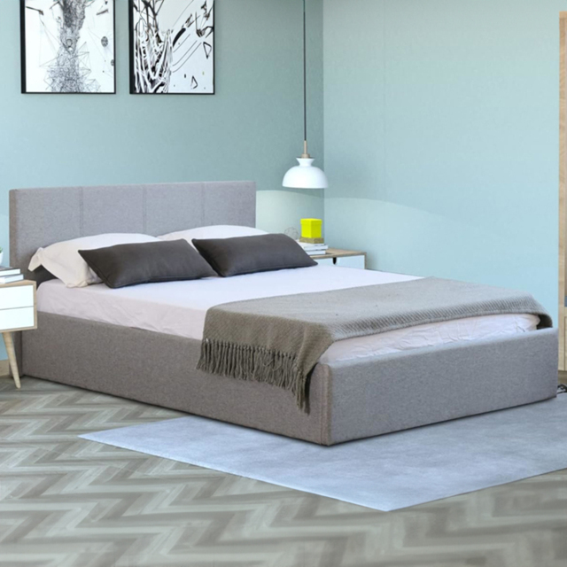 Home Treats Double Grey Ottoman Bed with Mattress - Wilko - image 1