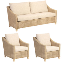 Desser Furniture Dijon 3 Seater Cotton Cream Sofa - Wilko - thumbnail 3