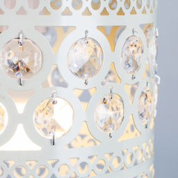 ValueLights Moroccan Style White Ornate Pendant Lamp Shade - Size: 22 x 18 x 24cm - Wilko - thumbnail 6