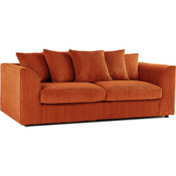 Luxor 5 Seater Orange Jumbo Cord Scatter Back Sofa Suite - Wilko - thumbnail 5