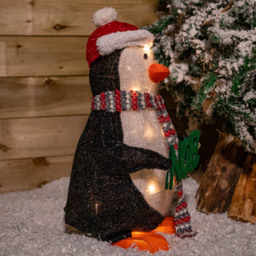Samuel Alexander Warm White LED Christmas Penguin with Red Hat 55cm - Size: 55 x 30 x 30cm - Multi - Wilko - thumbnail 6