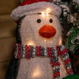 Samuel Alexander Warm White LED Christmas Penguin with Red Hat 55cm - Size: 55 x 30 x 30cm - Multi - Wilko - thumbnail 3