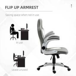 Portland Grey PU Leather Racing Gaming Chair - Size: 65 x 69 x 122cm - Wilko - thumbnail 7