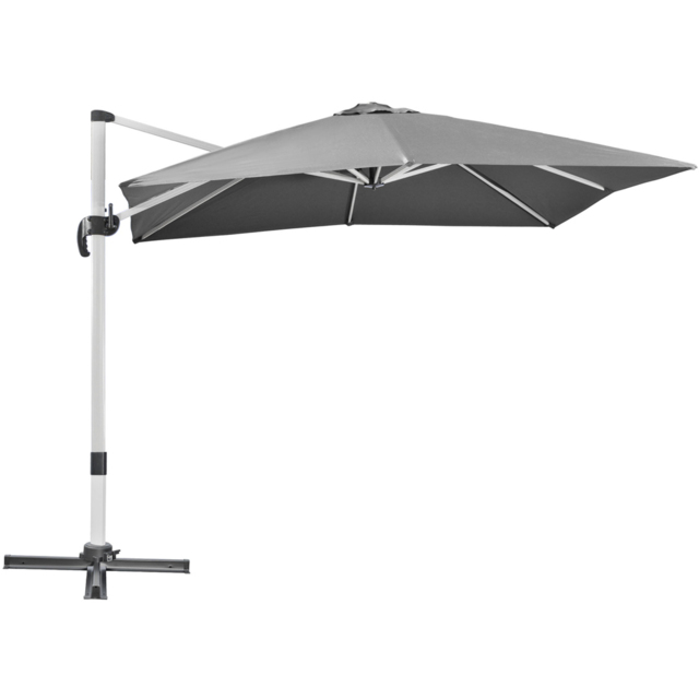 Outsunny Grey Crank and Tilt Cantilever Parasol with Cross Base 3m - Wilko - image 1