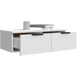 vidaXL 2 Drawer White Wall Mounted Cabinet - Size: 20 x 68 x 30cm - Wilko - thumbnail 6