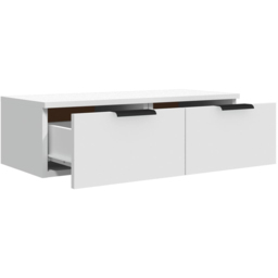 vidaXL 2 Drawer White Wall Mounted Cabinet - Size: 20 x 68 x 30cm - Wilko - thumbnail 7