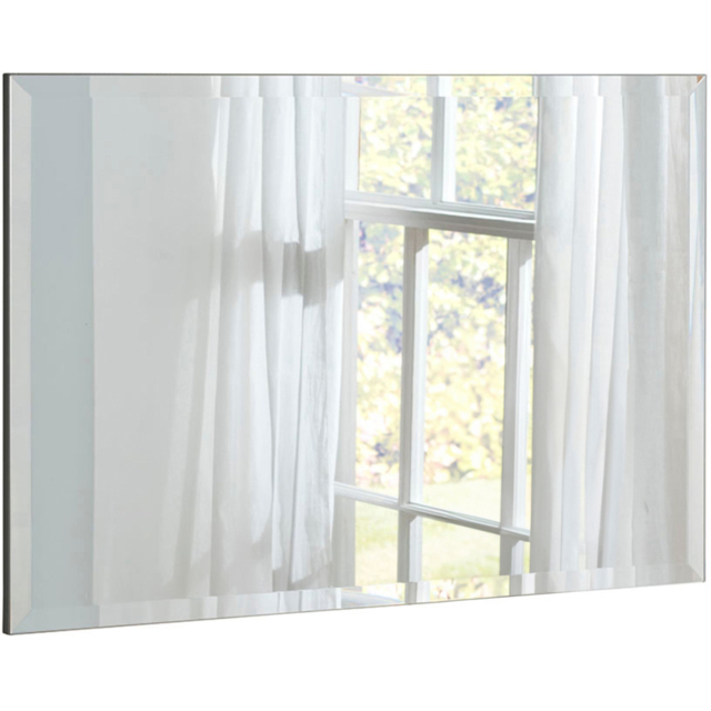 Yearn Silver Classic Bevelled Rectangular Mirror 86 x 58cm - Wilko - image 1