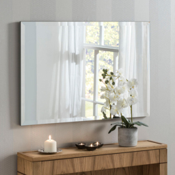 Yearn Silver Classic Bevelled Rectangular Mirror 86 x 58cm - Wilko - thumbnail 3