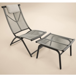 SOLACE+CO Esen Set of 2 Brown Garden Lounge Chairs with Footstool - Wilko - thumbnail 3