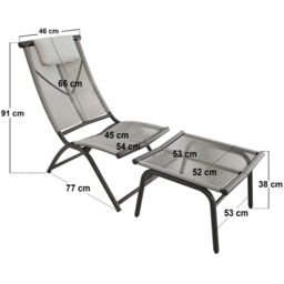 SOLACE+CO Esen Set of 2 Brown Garden Lounge Chairs with Footstool - Wilko - thumbnail 6