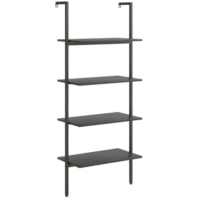 vidaXL 4-Tier Black Leaning Shelf - Size: 105 x 90 x 40cm - Wilko - image 1