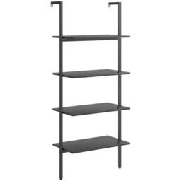 vidaXL 4-Tier Black Leaning Shelf - Size: 105 x 90 x 40cm - Wilko - thumbnail 1