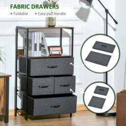 Portland 4 Drawer Black and Wood Effect Chest of Drawers - Wilko - thumbnail 7