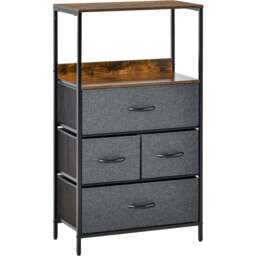 Portland 4 Drawer Black and Wood Effect Chest of Drawers - Wilko - thumbnail 3