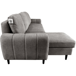 DS Living Sienna 3 Seater Grey Fabric Right Hand Chaise Sofa Bed - Wilko - thumbnail 7