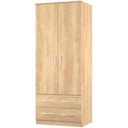 Crowndale Avon 2 Door 2 Drawer Nebraska Oak Wardrobe Ready Assembled - Wilko - thumbnail 5
