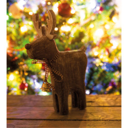 St Helens Brown Wooden Reindeer Decoration - Size: 16 x 6 x 22cm - Wilko - thumbnail 4
