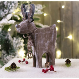 St Helens Brown Wooden Reindeer Decoration - Size: 16 x 6 x 22cm - Wilko - thumbnail 3