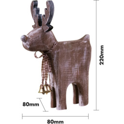 St Helens Brown Wooden Reindeer Decoration - Size: 16 x 6 x 22cm - Wilko - thumbnail 6